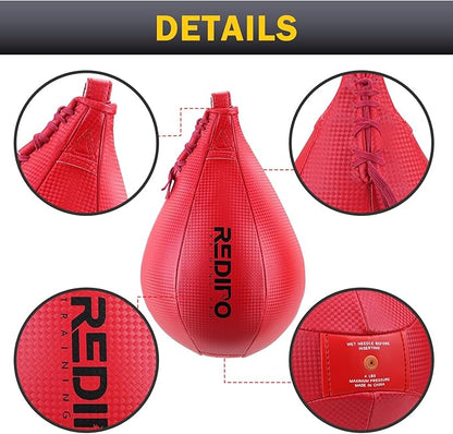 Superior Boxing Speed Bag - PU Leather Speed Punching Ball - Heavy Duty Hanging Swivel Ball for Gym & MMA Muay Thai Sports Fitness - Punching Dodge Striking Speed Reflex Ball