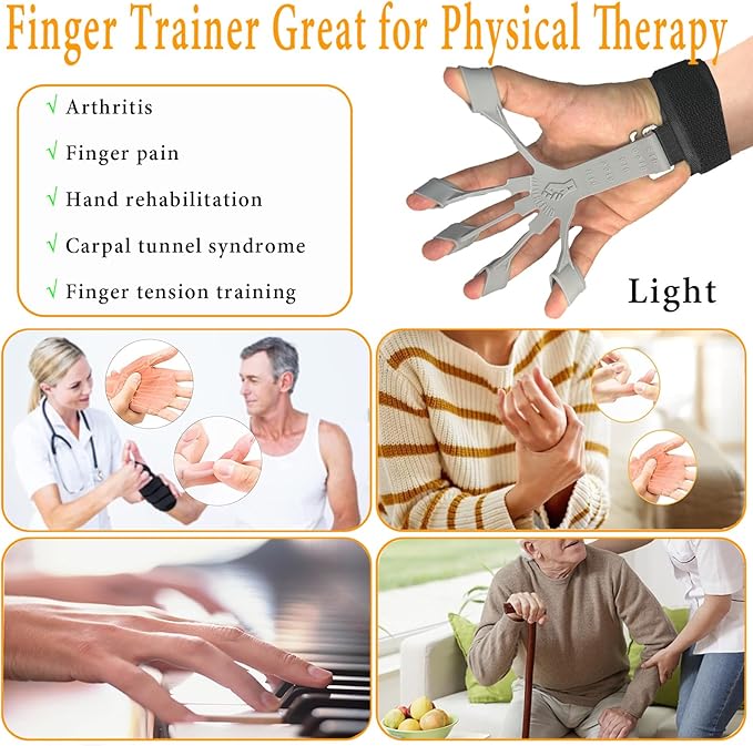 Grip Strength Trainer with Forearm Strengthener Recover(5 PCS)
