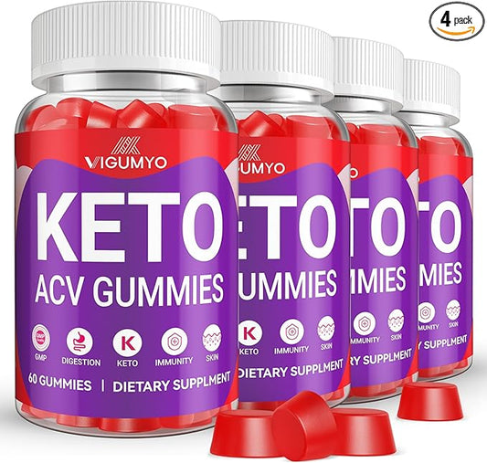 Keto ACV Gummies Keto Gummies Formulated with Pomegranate Beet Juice Powder B12 Vegan Non GMO 240 Gummies