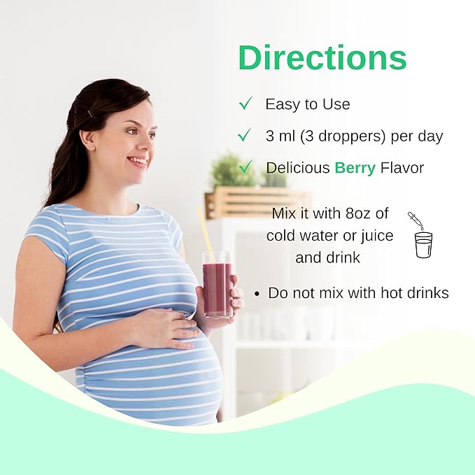 Liposomal Liquid Prenatal + Postnatal Multivitamin Drops with Iron | Non-GMO| Sugar Free| Gluten Free| Easy to Swallow| Supports Both Baby Development and Mom| 30 Day Supply| 3 Fl OZ