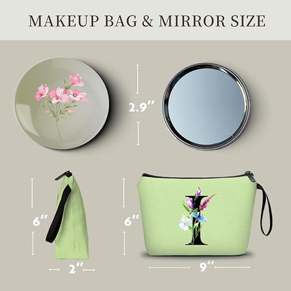 SEAMOON Birthday Inspirational Bridesmaid Proposal Team Small Gifts for Women Mom Aunt Teacher Sister Coworkers Makeup Cosmetic Bag Travel with Mirror Mothers Day Christmas Graduation I