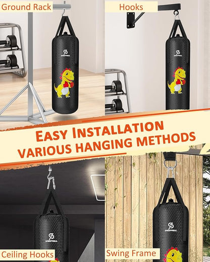 Kids Water Punching Bag - 30kg/66lbs Water-Filled Sandbag, High-Bounce PVC Anti-Leak Design, Durable Training Bag for Karate Taekwondo MMA (Green)