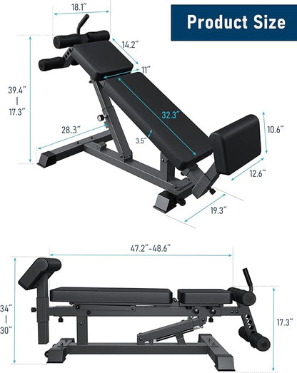YouTen Adjustable Weight Bench 1500LBS Heavy Duty Commercial 3 Way 2023 New