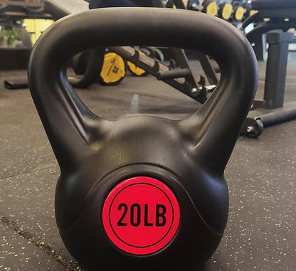 Signature Fitness Wide Grip 3-Piece Kettlebell Exercise Fitness 5 lbs, 10 lbs, 15 lbs 20 lbs, 3 or 4