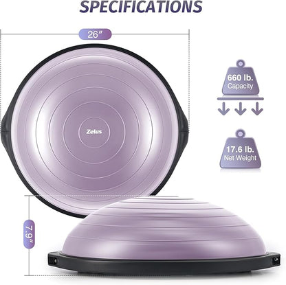 ZELUS 25in. Balance Ball 1500lb Inflatable 2 Bands,