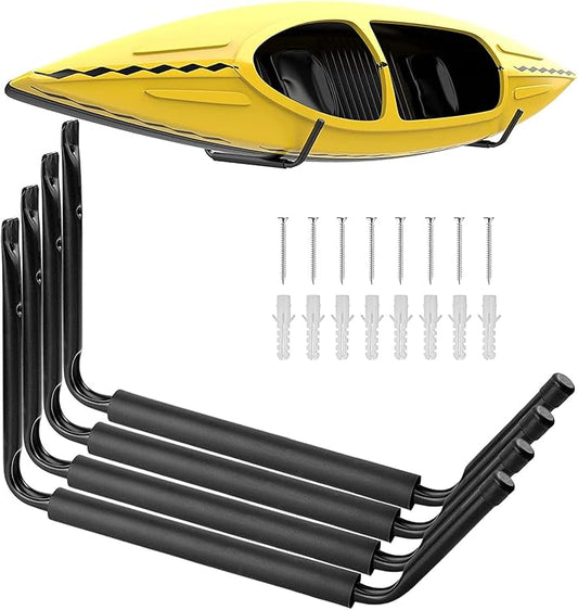 Yes4All Heavy Duty Steel Wall Mount Paddle Board Racks, Surfboard Holder, Suitable for Both Indoor and Outdoor Storage