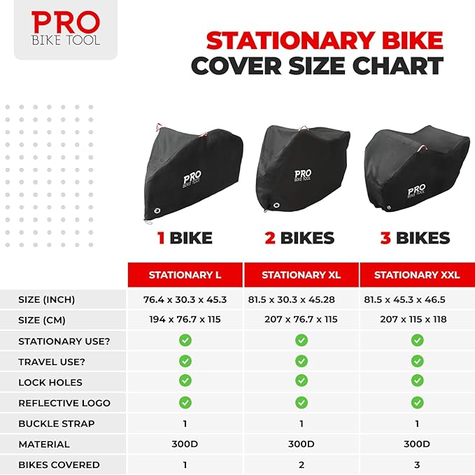 Pro Bike Cover for Outdoor Bicycle Storage - Heavy Duty Ripstop Material, Waterproof & Anti-UV (Travel - Large for 1 Bike)