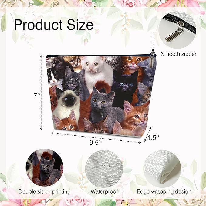 Gift Bag for Her - Cat Lover Makeup Purse, Travel Accessory -25