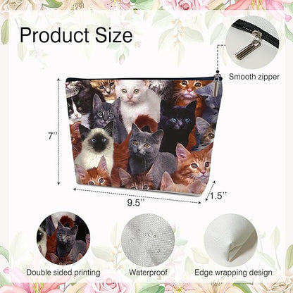 Gift Bag for Her - Cat Lover Makeup Purse, Travel Accessory -25