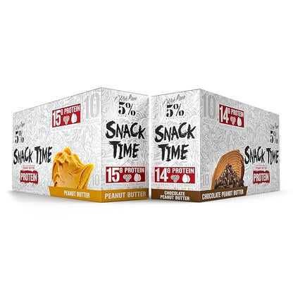 Rich Piana 5% Nutrition Snack Time | Squeezable Protein Shots | High Protein Snack Pouches | Convenient, Real Food Protein from Peanuts & Egg Whites | 10-Count (Chocolate Peanut Butter)
