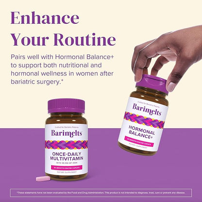 BariMelts Once Daily Bariatric Multivitamin with Iron - 60 Easy-Swallow Caplets (2-Month Supply) - Multivitamin for Women, Multimineral Complex, Supports Nutrition After Bariatric Surgery