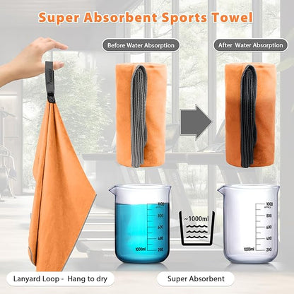 SYOURSELF 2 Pack Microfiber Camping Towel (L:60"x30"+12"x24")