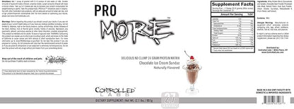 CONTROLLED LABS PROmore Protein Powder (27 Servings) - 24g Protein Per Scoop - 94% Sugar-Free, Premium Smooth-Drink Formula (Chocolate Ice Cream Sundae) (27 Servings, Chocolate Ice Cream Sundae)