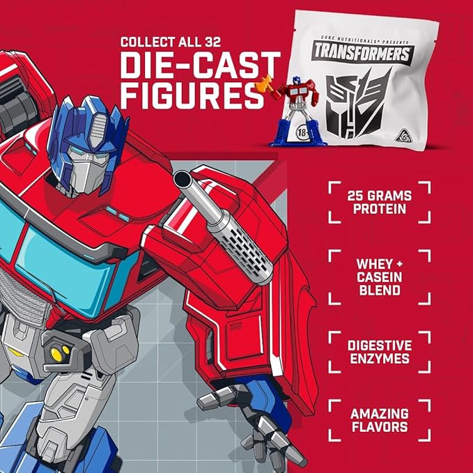 Core Nutritionals | Transformers Protron Protein Blend Nutritional Supplement Formula (Free Prize Inside) for Adults Ages 18+ (2 Pounds, Mixed Berry Cheesecake)
