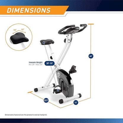 Marcy Foldable Upright Exercise Bike with Adjustable Resistance for Cardio Workout & Strength Training - Multiple Styles Available