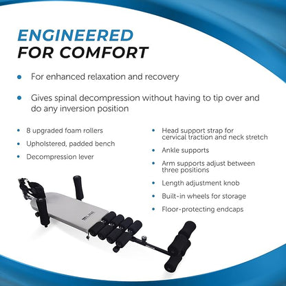 Stamina Inline Back Stretch Bench with Cervical Traction 250 lbs