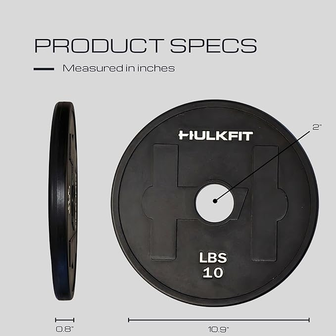 HulkFit 2-inch Rubber Coated Steel Weight Plates Set