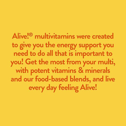 Nature's Way Alive! Max3 Potency Multivitamin, Ultra Potency B-vitamins to Support Energy Metabolism*, with Methylated B12 and Folate, 90 Tablets (Packaging May Vary)