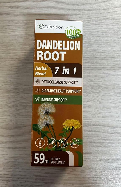 Herbal Liquid Drops, Natural Dandelion Root Burdock Licorice Extract Support Detox Cleanse, Digestive Health & Immunity. 2oz