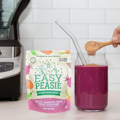 Easy Peasie Organic Vegetable Powder Blends for Picky Eaters | Veggie Additive for Kids (Red 5oz Pouch)