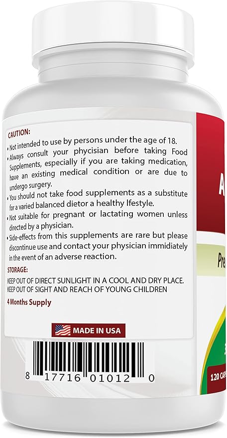 Best Naturals Apple Cider Vinegar Plus 500 Mg Capsules, 120 Count