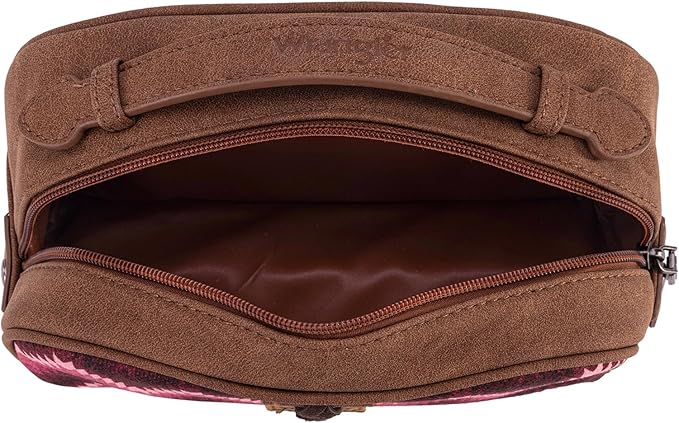 Wrangler Makeup Pouch Bag Mini Western Toiletry Purse Cosmetic Organizer Paisley Travel Pouch for Women
