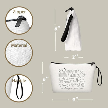 Italy Travel Gifts - Makeup Bag Organizer for Women, Birthday & for Female, Mom, Sister, Daughter