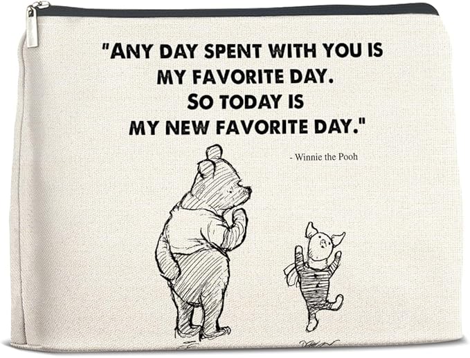 YeleY Pooh Bear Gifts for Women Girls, Inspirational Gifts Friendship Gift for Girls Women Friends, Classic Pooh Bear Makeup Bag Pooh Bear Cosmetic Bag