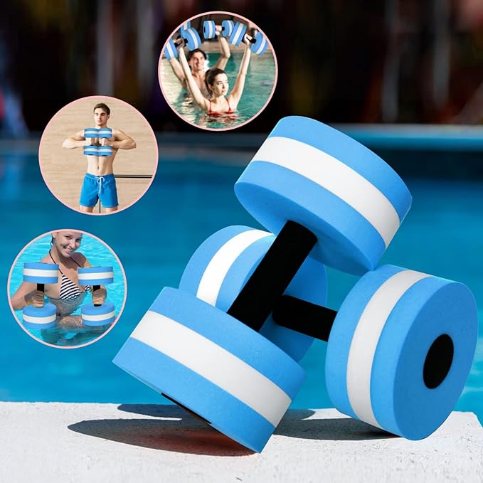 Timoo Aquatic Dumbells Set of 2 Water Dumbells Pool Resistance Water Weight Water Aerobics High-Density EVA-Foam Pool Fitness
