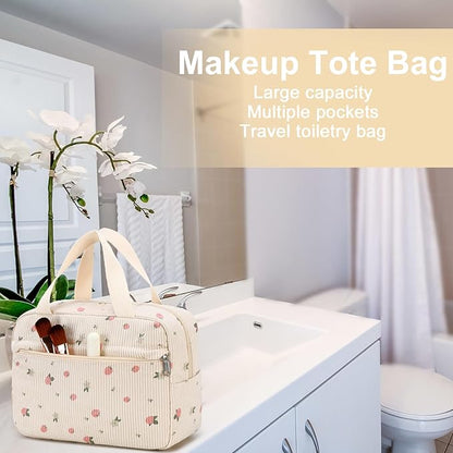 Makeup Bag for Women Cosmetic Bag Large Make Up Organizer Travel Toiletry Bags Waterproof Zipper Tote Pouch Purse for Girls