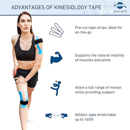 Kinesiology Tapes PRECUT Black Beige | 50 Pre-Cut Sport Tape Strips 10x2 in | Waterproof • Skin-Friendly • Elastic | Kinesiology Tapes Ideal for Sports