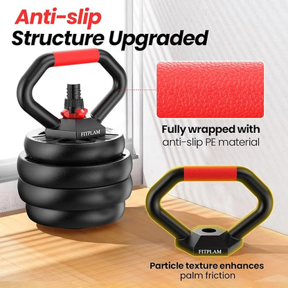 Adjustable dumbbell set,20/35/45/55/70/90lbs Free Weights set with upgraded nut, 4 in 1 Weight Set Used as Kettlebells, Barbell, Push up Stand, Fitness Exercise for Home Gym Suitable Men/Women