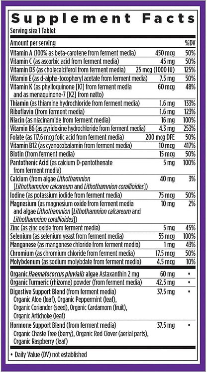 New Chapter Women's Multivitamin 50 Plus for Cellular Energy, Heart & Immune Support with 20+ Nutrients + Astaxanthin - Every Woman's One Daily 55+, Gentle on The Stomach, 48 Count