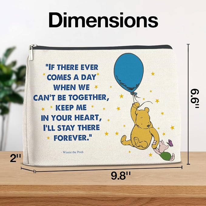 YeleY Friendship for Women Friends, Winnie the Pooh for Women Friends, Winnie the Pooh Makeup Bag for Teens Women Friends, Long Distance Friendship Gifts