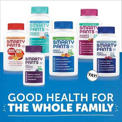 SmartyPants Multivitamin for Men & Women: Multivitamin Gummies with Vitamin D3, C, Vitamin B12, B6, Vitamin A, K & Zinc, Omega 3 Fish Oil (EPA/DHA), Gluten Free, 180 Count (30 Day Supply)