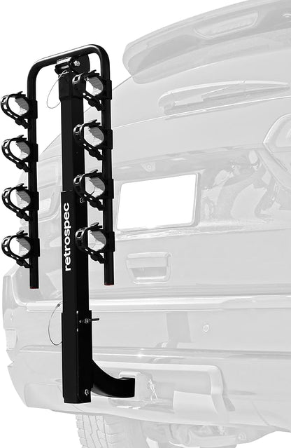 Retrospec Lenox 2-5 - Bike Hitch Rack for Cars, Trucks, SUVs with 2” Hitch | Foldable Steel Frame with Anti-Rattle Adapter, Tie Down Cradles and Straps - Fits Most Frames