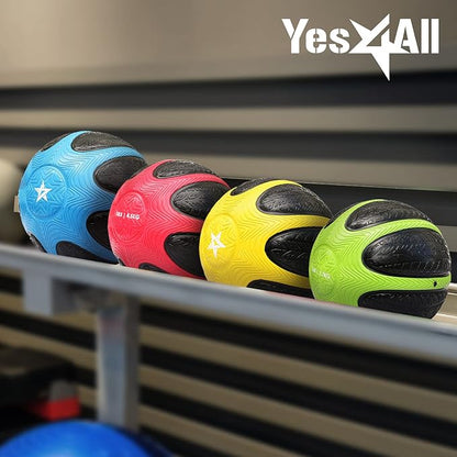 Yes4All Medicine Ball with Dual Texture Grip 6/8/10/12LBS