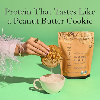 Truvani Vegan Pea Protein Powder | Peanut Butter | 20g Organic Plant Based Protein | 20 Servings | Keto | Gluten & Dairy Free | Low Carb | No Added Sugar