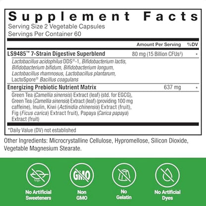 FORCE FACTOR ProbioSlim Extra Strength Probiotics for Women and Men with 30 Billion CFUs of Probiotics for Digestive Health, Bloating Relief, and Gut Health, with Prebiotic Fiber, 120 Capsules