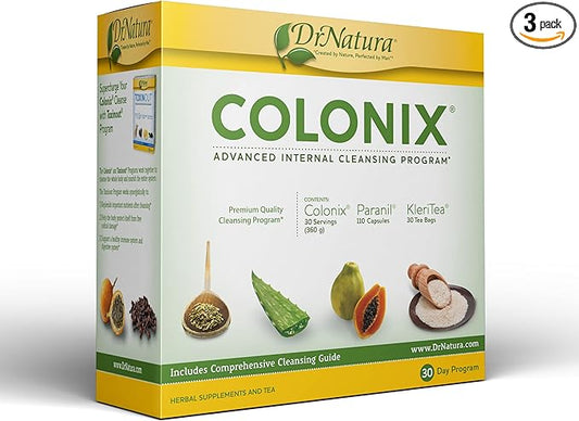 Colonix Kit Whole Psyllium Husk Powder for Colon Cleanse, 30 Day Pack Colon Cleanser (16 oz)