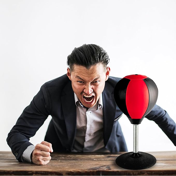 Stress Buster Desktop Punching Bag - Suctions to Your Desk, Heavy Duty Stress Relief Ball, Funny Gifts for Boss or Coworker, Perfect for Kids and Adults, Easter