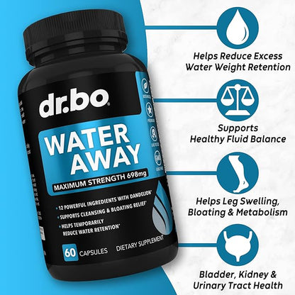Water Pills Diuretics for Water Retention - Natural Water Away Pills Herbal Diuretic Supplements for Stomach Bloating & Leg Swelling Relief - Reduce Fluid Pill Bloat for Swollen Legs & Feet Supplement