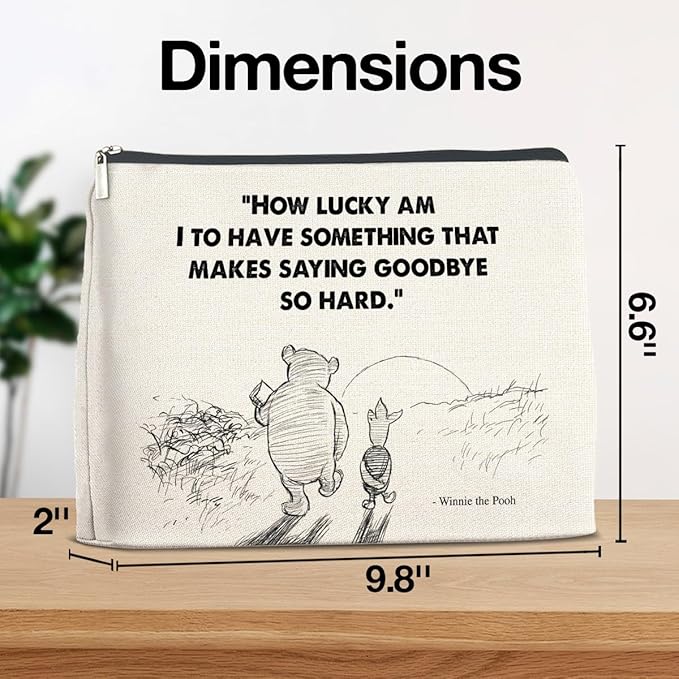 YeleY Pooh Bear Gifts for Women Girls, Friendship Leaving Gifts for Women Girls Friends, Pooh Bear Makeup Bag Cosmetic Bag