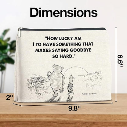YeleY Pooh Bear Gifts for Women Girls, Friendship Leaving Gifts for Women Girls Friends, Pooh Bear Makeup Bag Cosmetic Bag