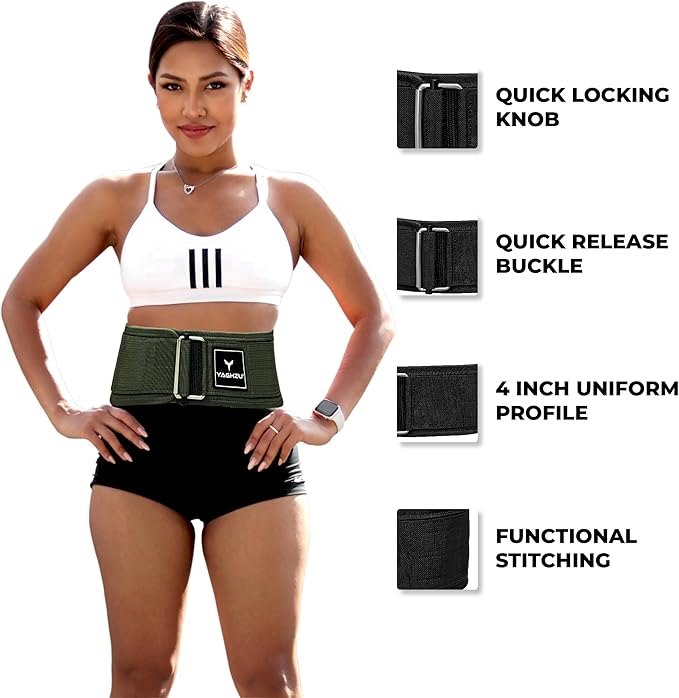 Quick Locking Weight Lifting Belt - Adjustable Lifting 4 inch