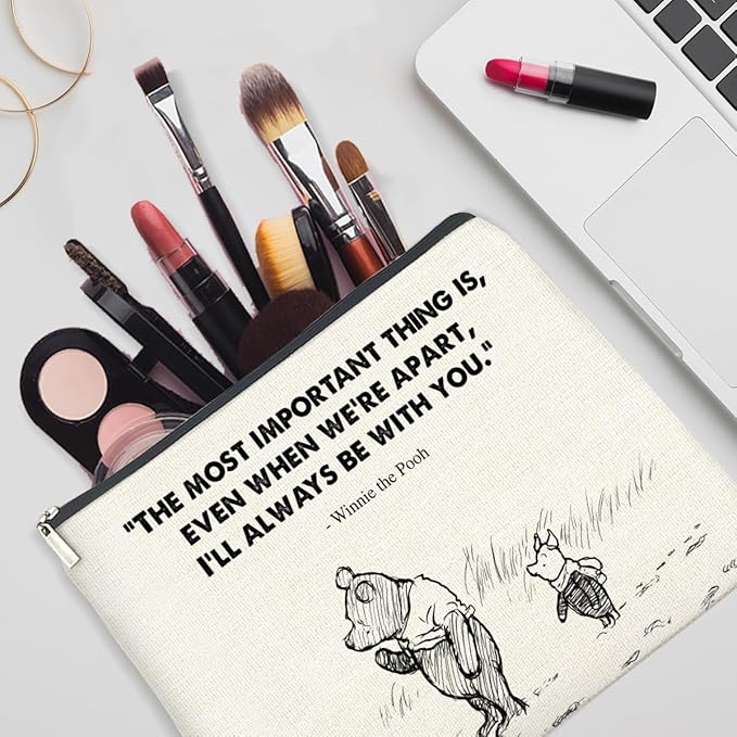 YeleY Friendship Cosmetic Bag Gift Classic Pooh Bear Gifts for Women Girls Friends Classic Pooh Bear Makeup Zipper Pouch