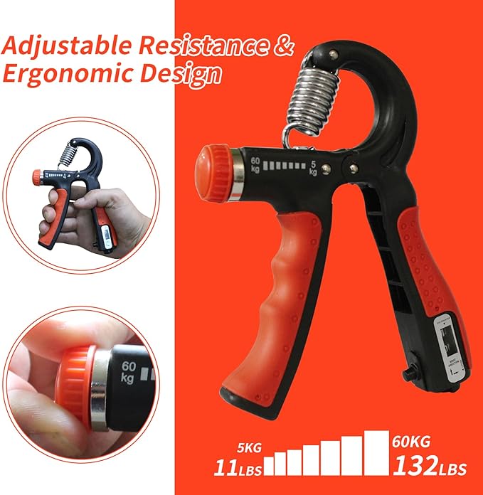 Grip Strength Trainer 11-132 Lbs (5-60kg), Forearm