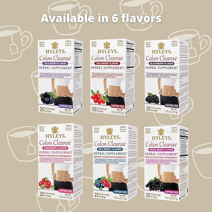 Hyleys Colon Cleanse Tea Goji Berry Flavor (6 Pack - 150 Tea Bags Total)