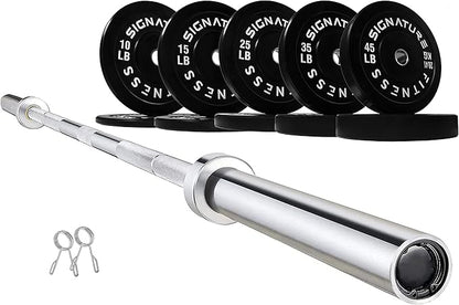 Signature Fitness 2" Olympic Bumper Plate Weight Plates 7FT Olympic
