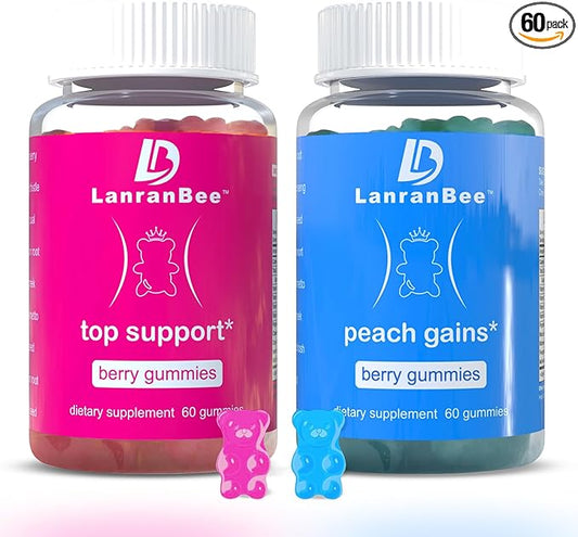 Booty Gummies & Chest Surpport Gummies for Women | Workout Enhancement | Vitamins for Women | Essential Herbs | Multivitamins |Berry Flavored |Womens Fitness Supplement